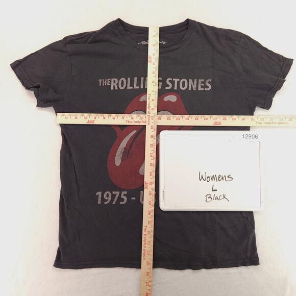Rolling Stones 1975 US Tour Band Graphic T Shirt Womens Size Large L Black - Picture 5 of 9
